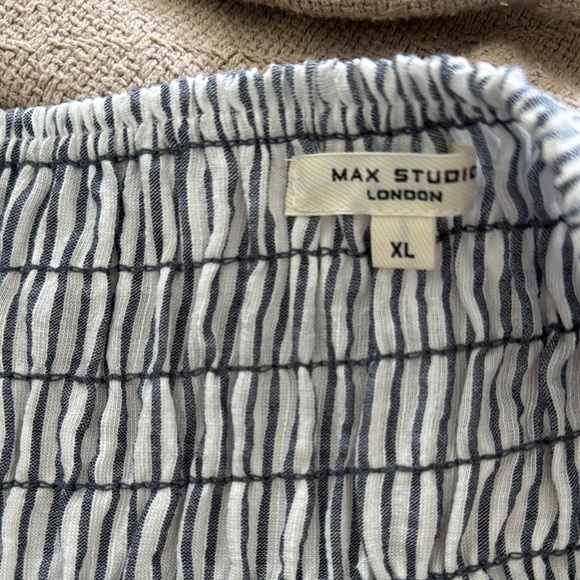 Max Studio Striped Blue/Gray Women's tiered Maxi Skirt - Picture 6 of 6